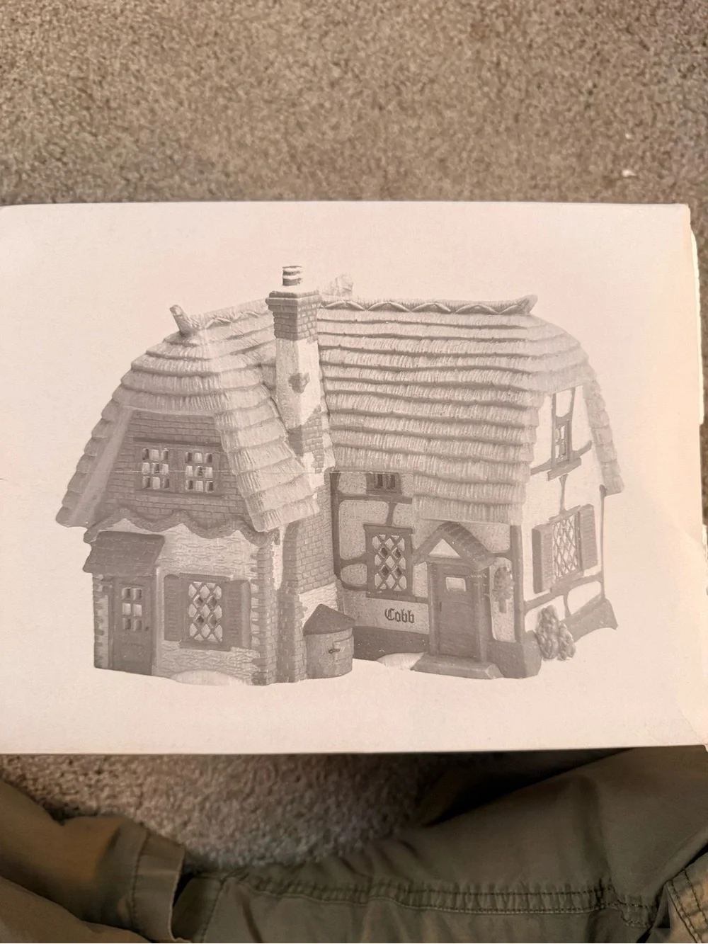 Department 56 Dickens' Village Series Cobb Cottage – White Box with Black Text